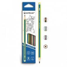 Олівець чорнографітний Acmeliae Смуги, HB, шестигранний корпус, 12 шт.