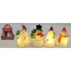 Сувенір декор новорічний LED Дід Мороз Сніговик 10 см (в асортименті) 1902