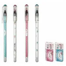 Набір гелевих ручок Квіти, чорна, 12 шт.