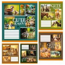 Зошити учнівські 18 аркушів лінія Тверда ТЕ42209 Милі тваринки, 20 шт. в упаковці