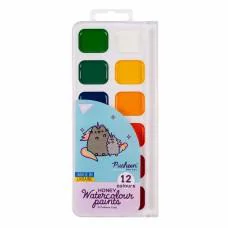 Фарби акварельні Yes Pusheen, 12 кольорів, медові, без пензля