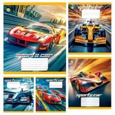 Зошити учнівські 12 аркушів клітинка Тверда Sports car, 25 шт. в упаковці Зошити учнівські 12 аркушів клітинка Тверда Sports car, 25 шт. в упаковці
