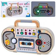 Деревянная игрушка Бизиборд 2в1 (музыкальная игра-магнитофон), 29x18x3 см, QiAiKe MD1346