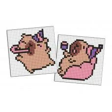 Набір з алмазною мозаїкою на самоклеючій основі для дітей Капібара 2, 2 шт. 9x9 см, AMS1114