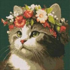 Набір з алмазною мозаїкою Весняний вінок AMO7665, 40x40 см