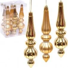 Набір новорічних прикрас Бурульки фігурні Золото 6 шт 6279-4