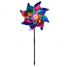 Вітрячок вертушка, діаметр 24 см, паличка 40 см, фольга (В асортименті)