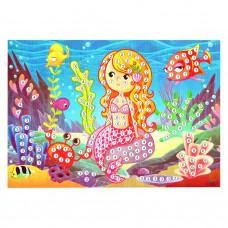 Дитяча мозаїка за номерами "Русалочка" 13-127-11 різнокольорові камінчики