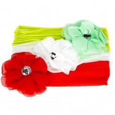 Дитячі пов'язки на голову з квіткою 0107-035-1, 3 штуки