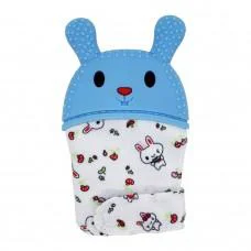 Прорезыватель-перчатка "Зайка" MGZ-0404(Blue) на липучке