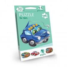 Дитячі розвиваючі пазли "Puzzle For Kids" PFK-05-12, 2 картинки Машинка синя