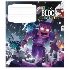 Тетрадь ученическая "Pixel Block" 012-3407L-2 в линию, 12 листов