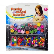 Набір бісеру TX1134A, дерев'яні намистини, гумка TX1134A Набір бісеру TX1134A, дерев'яні намистини, гумка TX1134A