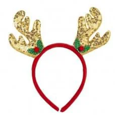 Обідок новорічний "Оленячі ріжкит" 2511(Gold) 16,5х14,5 см
