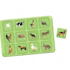 Дерев'яний пазл-сортер "Мама та малюк" Ubumblebees (ПСФ088) PSF088 домашні тварини