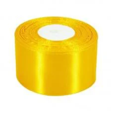 Атласна стрічка для рукоділля АБ-504, 5 см x 23 м, Жовтий