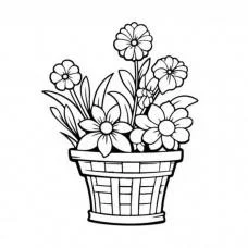 Картина-трафарет для розфарбовування піском "Букет у горщику" Т-а5220 А5
