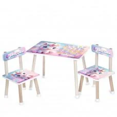 Дитячий столик M 501-25 стільниця 60 х 40 см, 2 стільчики