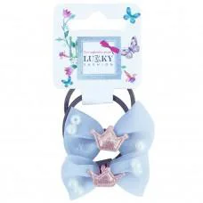 Дитяча резинка для волосся «Корона» T18533(блакитний)