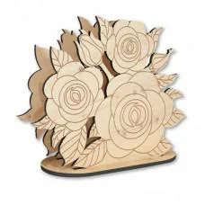 Дерев'яна серветниця для декору "Троянди" FDPO-298