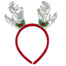 Обідок новорічний "Оленячі ріжкит" 2511(Silver) 16,5х14,5 см