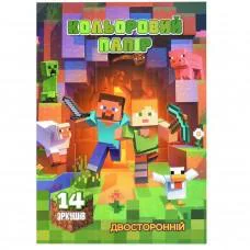 Кольоровий папір "Mincraft" 854045-2, 14 сторінок, 7 кольорів
