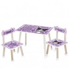 Детский Столик M 501-6 столешница 60 х 40 см, 2 стульчика