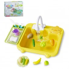 Дитяча іграшкова кухня WD-801A, мийка, ллється вода 16 предметів