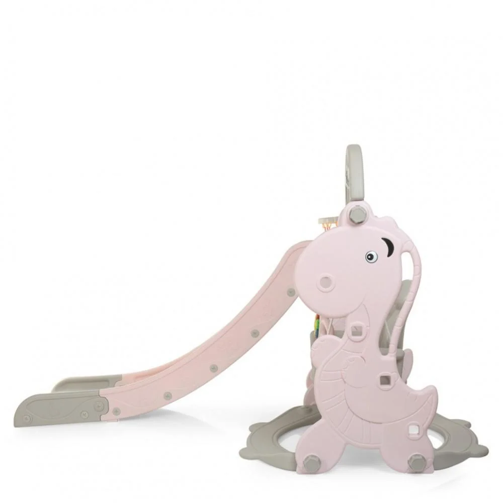 Дитяча гірка-гойдалка YG2020-2-8 пластик, з баскетбольним кільцем