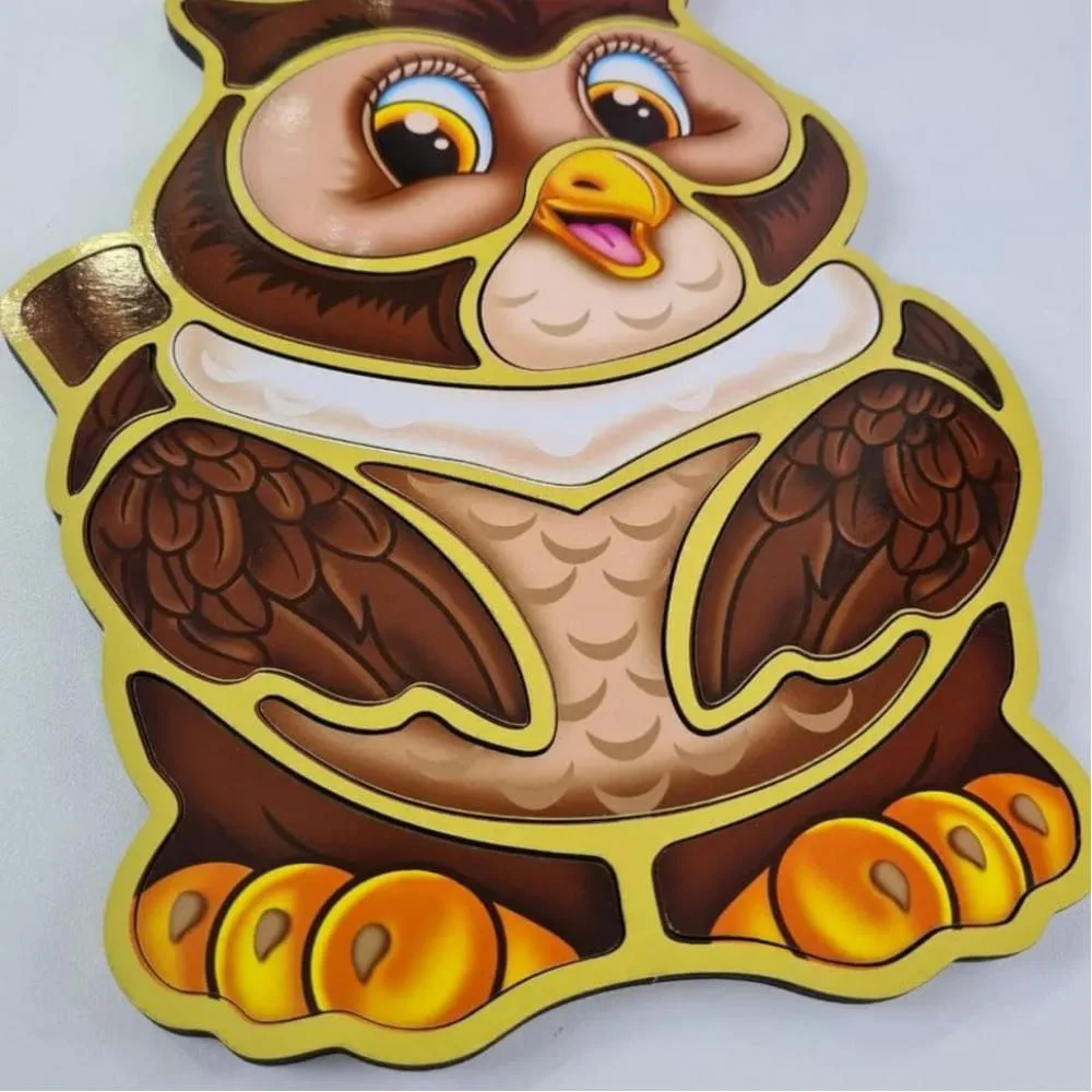 Дерев'яний пазл-вкладиш "Сова" Ubumblebees (ПСД087) PSD087 пазл-контур