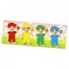 Дерев'яний пазл-сортер "Хлопчики з пончиками" Ubumblebees (ПСФ100) PSF100, 12 деталей та 12 карток