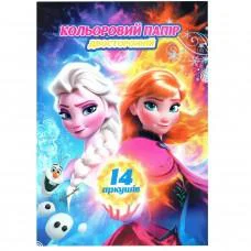 Кольоровий папір "Холодне серце" 854045-4, 14 сторінок 7 кольорів