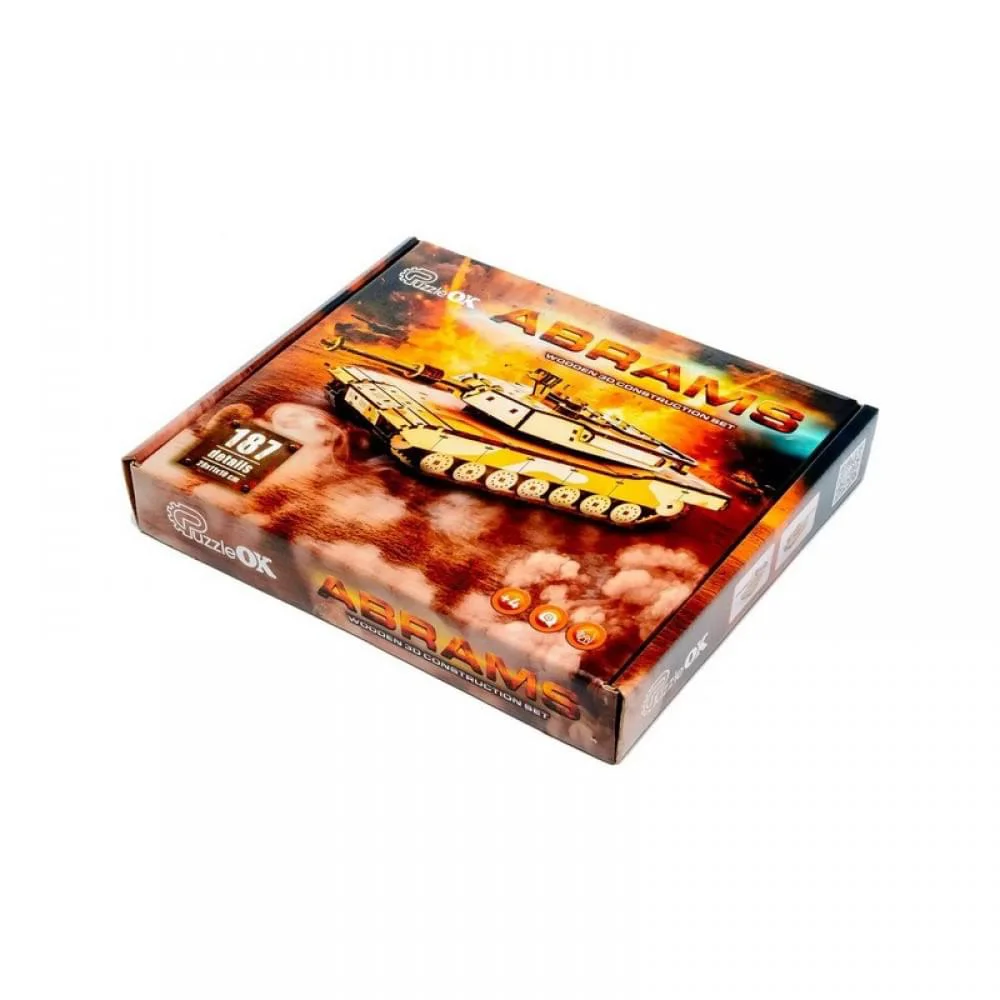 Дерев'яний 3D конструктор "Абрамс" Puz-00939, 187 деталей