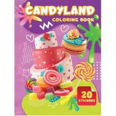 Детская раскраска Candyland А06012506, 20 наклеек А4