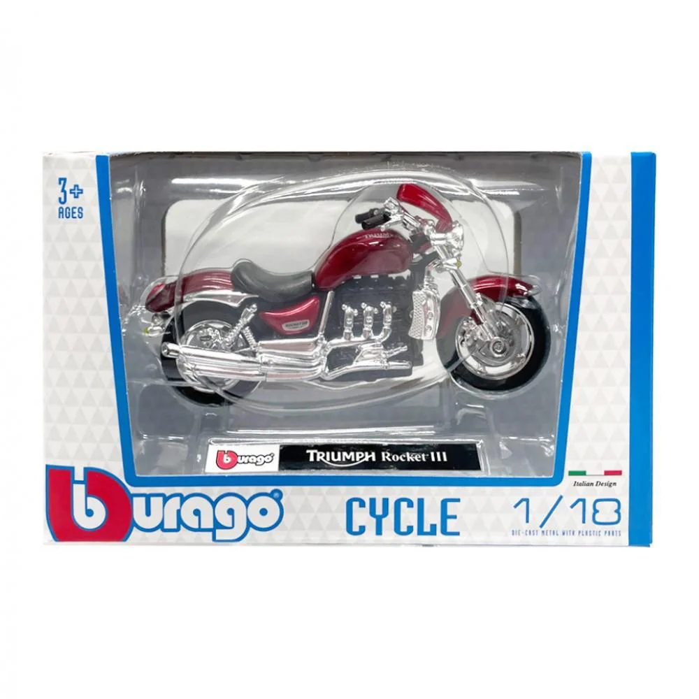 Дитяча модель Мотоцикла "Triumph Rocket" Bburago 18-51030-16 масштаб 1:18 Дитяча модель Мотоцикла "Triumph Rocket" Bburago 18-51030-16 масштаб 1:18