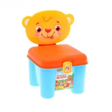 Дитячий конструктор для малят (46 деталей) 3166A у валізі-стільці Ведмедик