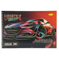 Альбом для малювання A4 АП-0306-8, 24 аркуші, пружина збоку