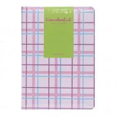 Блокнот A6 "Wonderful" 6701-1 твердый переплет, 2 закладки и 2 резинки для ручек 80 листов 10х14,5 см Розовый