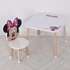 Дерев'яний дитячий столик M 502-8-2 зі стільчиком