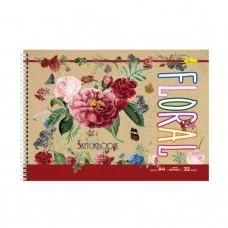 Скетчбук "Крафт" СБК-А4-32 А4, 32 аркуша Floral
