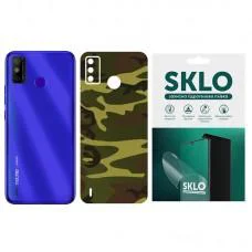Защитная гидрогелевая пленка SKLO Back (тыл)Camo для TECNO Camon 19 Коричневый / Army Brown