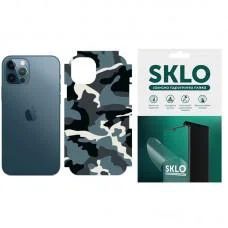 Захисна плівка SKLO Back (тил+грани без углов) Camo для Apple iPhone 14 Pro Max (6.7") Блакитний / Army Blue