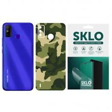 Защитная гидрогелевая пленка SKLO Back (тыл)Camo для TECNO Camon 19 Зеленый / Army Green
