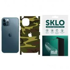 Захисна плівка SKLO Back (тил+грани+лого) Camo для Apple iPhone XS (5.8") Коричневий / Army Brown