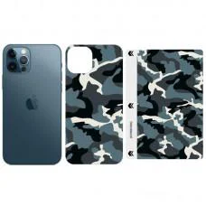 Защитная гидрогелевая пленка SKLO Back (тыл+грани) Camo для Apple iPhone XS Max (6.5") Голубой / Army Blue