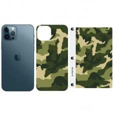 Защитная гидрогелевая пленка SKLO Back (тыл+грани) Camo для Apple iPhone 12 (6.1") Зеленый / Army Green