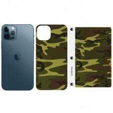 Защитная гидрогелевая пленка SKLO Back (тыл+грани) Camo для Apple iPhone 12 (6.1") Коричневый / Army Brown