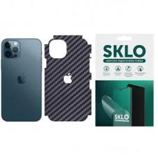 Захисна плівка SKLO Back (тил+грани без углов+лого) Carbon для Apple iPhone SE (2020) Чорний