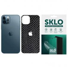 Защитная гидрогелевая пленка SKLO Back (тил+лого) Snake для Apple iPhone 12 (6.1") Черный