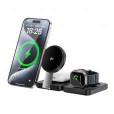 БЗП WIWU Wi-W028 QI2 3 in 1 wireless charger Black